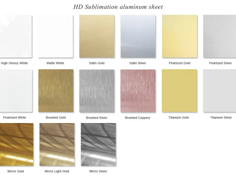 Глянцевая поверхность сублимационного алюминия